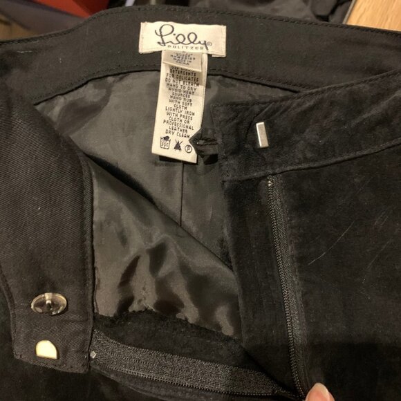 Lilly Pulitzer Womens Suede Black A-Line Mini Skirt With Pockets Size 8 - Picture 6 of 7